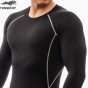 TUNSECHY Brand Long Sleeve T-Shirt Men Round Collar Compression Tight T-Shirt Wholesale And Retail Free Transportation