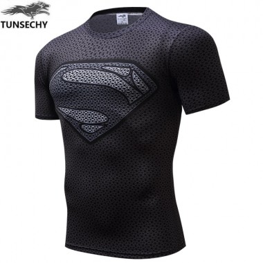 TUNSECHY Brand Fashion Compression T-Shirt Men Anime Superhero Punisher Skull Batman Superman 3D T-Shirt Wholesale And Retail