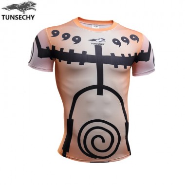 2018 TUNSECHY Naruto Nara Deer Pill Sasuke Payne Round Collar Short Sleeve Tight T-Shirts Wholesale And Retail Free Shipping