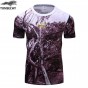 Fashion Brand Male 3D Digital Printing Trees Mens Short Sleeve T-Shirt Bodybuilding Compression Tights Round Collar T-Shirt