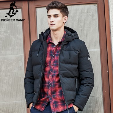 Pioneer Camp Men Down Jacket Brand Puffer Down Jacket Men Casual Russian Winter Duck Down Coat Snow Warm Parkas For Men 611625