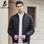 Pioneer Camp Brand Clothing Thin Down Jacket Men High Quality Male Down Coat 90% White Duck Down Parkas Men Khaki Black 611618