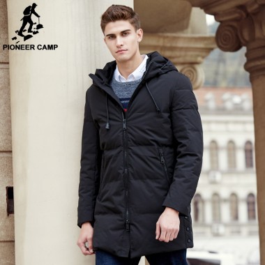 Pioneer Camp New Arrival Long Winter Duck Down Jacket Men Top Quality Brand Men Thick Warm Down Coat Fashion Male Parkas 611636