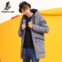 Pioneer Camp New Style Winter Warm Duck Down Jacket Men Brand Clothing Long Hooded Fashion Down Coat Male Grey Black AYR705311