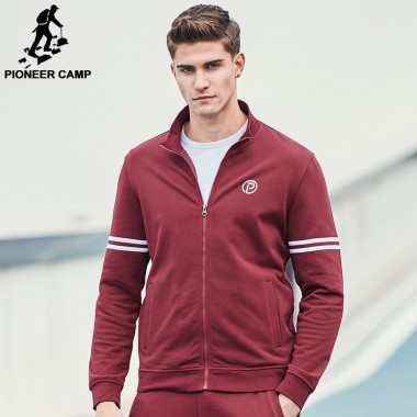 Pioneer Camp New Spring Jacket Men Fashion Brand Clothing Wine Red Zipper Coat Men Top Quality Casual Male Outerwear AJK702045