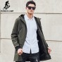 Pioneer Camp 2018 New Trench Coat Men Brand Clothing Top Quality Male Long Army Green Trench Coat Windbreaker Jacket 611315