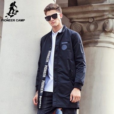 Pioneer Camp 2018 New Style Long Trench Coat Men Brand Clothing Fashion Long Jackets Coats Brand-Clothing Mens Overcoat 611311