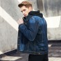 Pioneer Camp New Classic Denim Jacket Men Brand Clothing 100% Cotton Casual Men Jean Jacket Dark Blue Solid Coat Male 566351