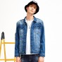 Pioneer Camp New Denim Jacket Men Brand Clothing Dark Blue Casual Jeans Jacket Coat Male Quality Outerwear For Men AJK710008