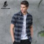 Pioneer Camp New Short Casual Shirt Men Brand Clothing Fashion Striped Shirt Male Top Quality 100% Cotton Plaid Shirt ADC701120