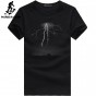 Pioneer Camp Lightning Printed T-Shirt Men Black T Shirt Mens Fashion Men T Shirts Casual Brand Clothing Cotton 3D Tshirt 405043