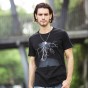 Pioneer Camp Lightning Printed T-Shirt Men Black T Shirt Mens Fashion Men T Shirts Casual Brand Clothing Cotton 3D Tshirt 405043