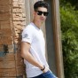 Pioneer Camp 2017 New Fashion Men T Shirt Cotton Elastic Breathable T-Shirt Men White Thin Print Short Sleeve Tshirts Male