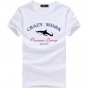 Pioneer Camp Brand Short Summer Men Tshirt Comfortable Breathable Blue T Shirt Male Fashion Cotton T-Shirt Shark Pattern 405047