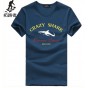 Pioneer Camp Brand Short Summer Men Tshirt Comfortable Breathable Blue T Shirt Male Fashion Cotton T-Shirt Shark Pattern 405047