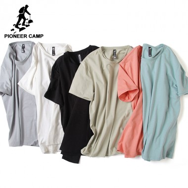 Pioneer Camp Brand Clothing Solid Men T Shirt Casual Personality O-Neck T-Shirt Male Top Quality Bamboo Cotton Stretch Tshirt