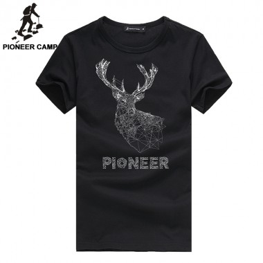 Pioneer Camp 2018 New Fashion Men T Shirt Cotton Male T-Shirt Brand Short Men Summer Tshirt 3D Elk Printed T Shirt Men 677050