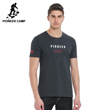 Pioneer Camp New Arrival T Shirt Men Brand Clothing Fashion Letter T-Shirt Male Quality Cotton Casual Stretch Tshirt ADT702142