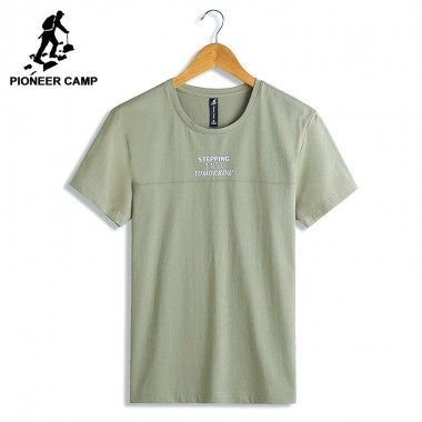 Pioneer Camp New Arrival Summer T-Shirt Men Brand-Clothing Casual Letter T Shirt Male Top Quality Stretch Tshirt ADT702317