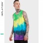 INFLATION 2017 New Arrivels High Street Men T Shirt Hip Hop Tees Men'S Tie Dye Tank Urban Streetwear Tank Top For Men