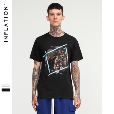 INFLATION 2018 New Fashion T-Shirt Man Graphic Print Short Sleeve Top Tees T-Shirt Streetwear Cool Hip Hop T-Shirts 8254S