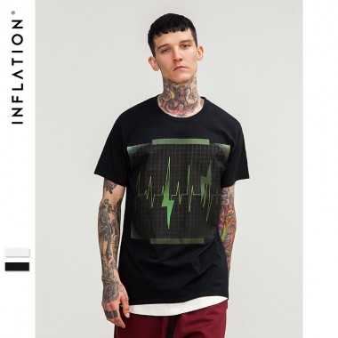 INFLATION Mens T-Shirt Print Funny T Shirts Summer Men Short Sleeve Tops &Amp; Tees High Street Men Clothes 8253S