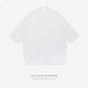 INFLATION Mens High-Necked Solid Cotton Casual Short Sleeve T-Shirt Mens T-Shirts Black White Tshirt Brand Clothing 8150S