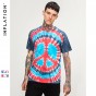 INFLATION 2018 New Arrival Tie Dyed Rock And Roll Punk Style Fashion T-Shirt Short Sleeve Top Tee For Women Unisex T-Shirt 8104S