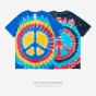 INFLATION 2018 New Arrival Tie Dyed Rock And Roll Punk Style Fashion T-Shirt Short Sleeve Top Tees For Women 8104S