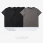 INFLATION 2017 Summer New Style Unisex Casual Solid Elbow Length Crew Neck Cotton T-Shirts