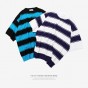 INFLATION 2018 Spring Summer Mens Short Sleeve Knitted Striped Male Fashion Streetwear Mens Sweater Brand Clothing 8167S