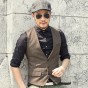 Men Casual Sleeveless Jacket Coat Mens Formal Waistcoats Dress Suit Vest Slim Three Button Woolen Vest British Autumn Suit Vest