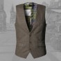 Mens Formal Waistcoats Dress Suit Vest Slim Three Button Woolen Vest Men Casual Sleeveless Jacket Coat British Autumnn Suit Vest