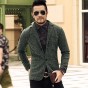 2017 Casual Men Knit Suit Blazer Business Slim Costume Homme Blazer Masculino Male Woolen Suits Vintage Jacket Coat One Button