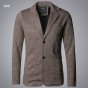 2017 Casual Men Knit Suit Blazer Business Slim Costume Homme Blazer Masculino Male Woolen Suits Vintage Jacket Coat One Button