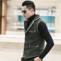 Casual Men Brown Vest Slim Fit Cotton Waistcoat Winter Warm Men Single Breasted Vest Mens Jacket Sleeveless Veste Homme 2017 New