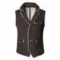 Casual Men Brown Vest Slim Fit Cotton Waistcoat Winter Warm Men Single Breasted Vest Mens Jacket Sleeveless Veste Homme 2017 New