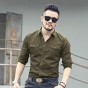 2017 New Spring Double Pocket Mens Fashion Shirt Brand Men Long Sleeved Solid Shirts Slim Fit Casual Men Shirt Social S2151