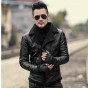 Black Men Winter Warm Camouflage Fur Lamb Woolen Casual Jacket Men Fur Collar Plush Faux Leather Jacket Coat European Style 2017