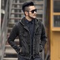 Men New Arrival Autumn Fashion Hooded Jacket Men Denim Slim Cotton Black European Style Hip Hop Jackets Men 2018 Jacket With Hat