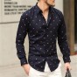 New Mens Famous Designer Print Shirt Comfortable Trendy Stylish Male Dress Shirt 2016 Mens Brand Long Sleeve Work Shirts