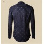 New Mens Famous Designer Print Shirt Comfortable Trendy Stylish Male Dress Shirt 2016 Mens Brand Long Sleeve Work Shirts