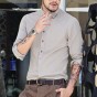 2016 Spring Autumn Cotton Shirts High Quality Casual Shirt Slim Fit Social Shirts Solid Shirt Men Linen Long Sleeve Dress Shirts