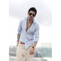 2016 Spring Autumn Cotton Shirts High Quality Casual Shirt Slim Fit Social Shirts Solid Shirt Men Linen Long Sleeve Dress Shirts