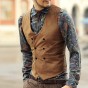 2018 New Winter Men'S Double Breasted Velvet Vest Men Cotton Slim Casual Brand Design European Style Suit Vest Waistcoat Solid