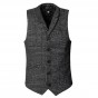 2017 Men New Winter Retro Plaid Slim Lapel Woolen Vest Slim Mens England Style Vintage Suit Vest Fashion Brand Design Waistcoat