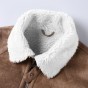 2018 Men New Winter Brown Faux Fur Leather Jacket Coat Male Slim Woolen Fur Collar Warm European Style Fur Jacket Brand Design