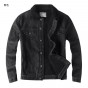 2018 Men New Plush Inside Denim Blue Jacket Collar Men Cotton Slim Fashion Autumn Winter Thick Pocket Jacket Brand Clothing