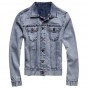 2017 Spring New Light Blue Retro Washed Mens Denim Jacket Coat Casual Denim Jacket Brand Clothing F2182