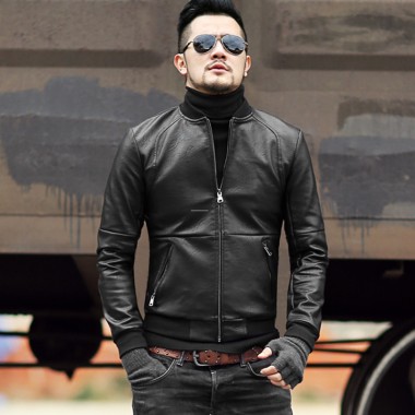 2018 Winter Men Slim Fashion Black PU Leather Jacket Metrosexual Man Zipper Casual Pilots New Windbreaker Outwear Jacket